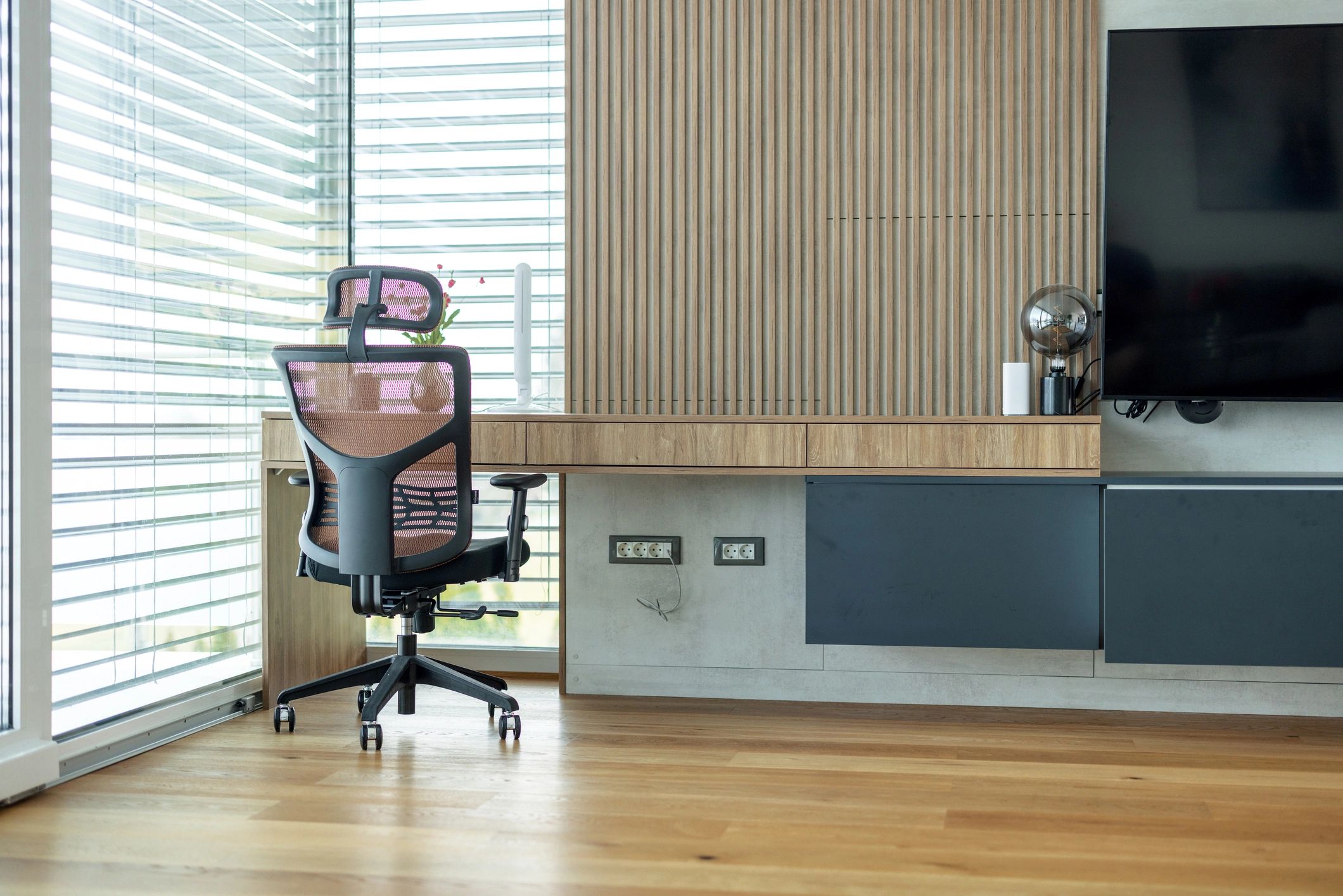 Living room with office table